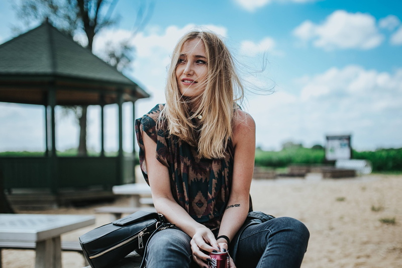 day, hair, caucasian Ethnicity, girl, nature, adult, tree, blonde, beauty, stump, sky, female, three quarter length, Beautiful, long hair, can, casual clothing
