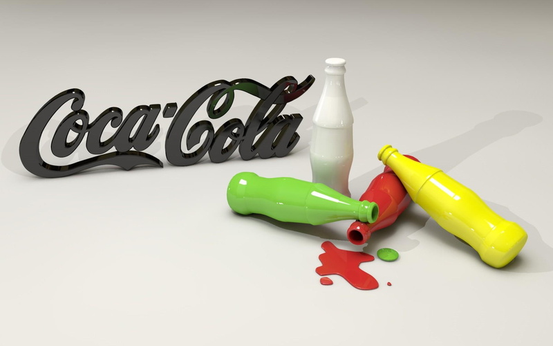 colors, liquid, carbonated, soft drink, white, decor, 1080P, cola, yellow, coca, red, coke, 3d and abstract