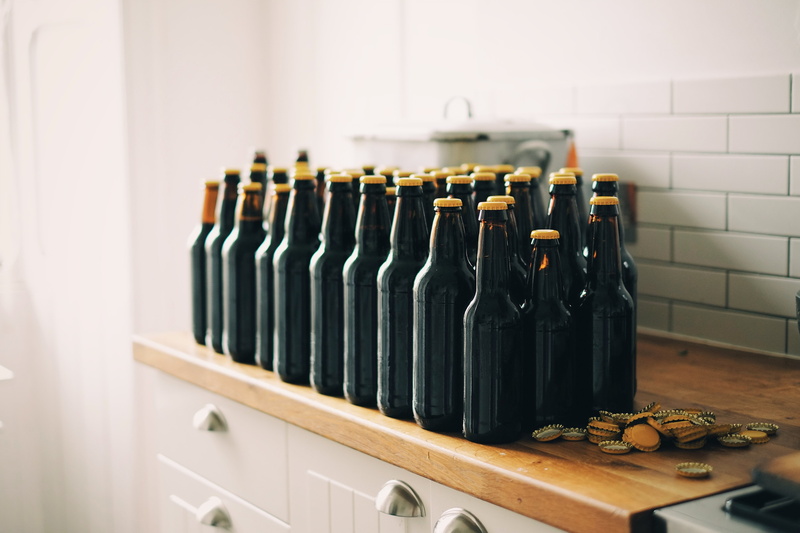 beverage, indoors, in a row, machinery, black, beer, business, table, variation, wine bottle, retro styled, large group of objects, glass, close-up, food