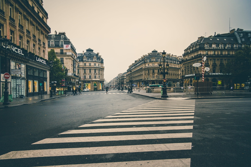 built structure, symbol, zebra crossing, nature, sign, cityscape, people, city street, buildings, town, daylight, crosswalk, street, building exterior