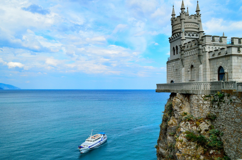 blue, horizon, built structure, water, castle, sea, nautical Vessel, mode of transportation, europe, outdoors, building, travel, cultures, travel Destinations