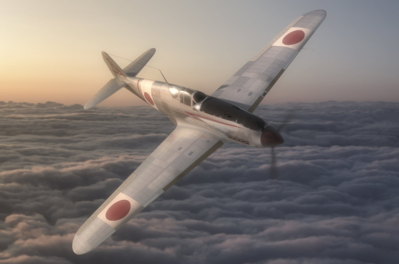 public transportation, art, Japanese, mode of transportation, scenics - nature, cloud - sky, Kawasaki Ki-61, plane, fighter, aerospace industry, andquot;Swallowandquot;
