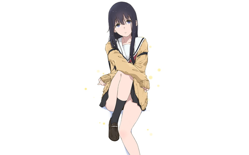 hair, hairstyle, studio shot, women, Koe No Katachi, casual clothing, copy space, white background, obscured face, Anime, one person, Naoka Ueno, lifestyles