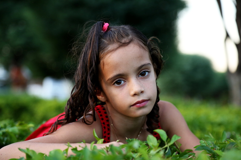 little girl, offspring, small, contemplation, garden, green grass, people, cute, photography, outdoors, human Face, headshot, daytime, looking at camera