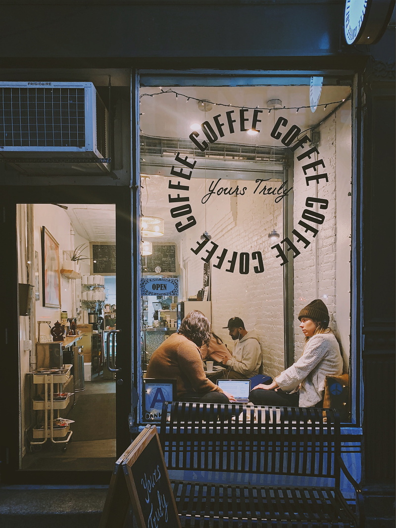 human, window display, standing, long sleeve, real people, boutique, transparent, cafe, bakery, sitting, soho, indoors, jewelry store, men, restaurant