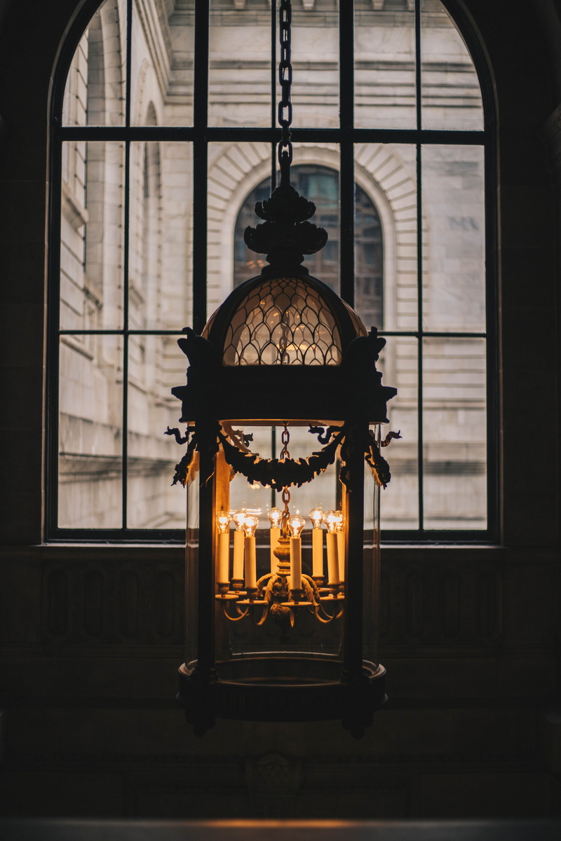 pendant light, no people, glass - material, ceiling, architecture, lighting equipment, hanging, illuminated, gong, lantern, pattern, tower, clock, light fixture