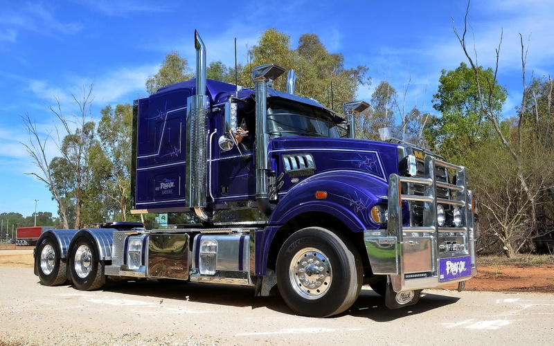 transportation, 2K, street, nature, commercial Land Vehicle, multiple Lane Highway, sky, Mack, road, machinery, trucking, uSA, industry, wheel, cargo Container