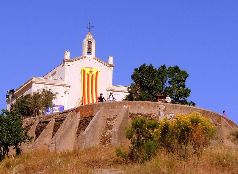day, christianity, belief, spire, 1080P, independence, blue, travel destinations, no people, flag, religion, catalonia, place of worship, building, sant ramon
