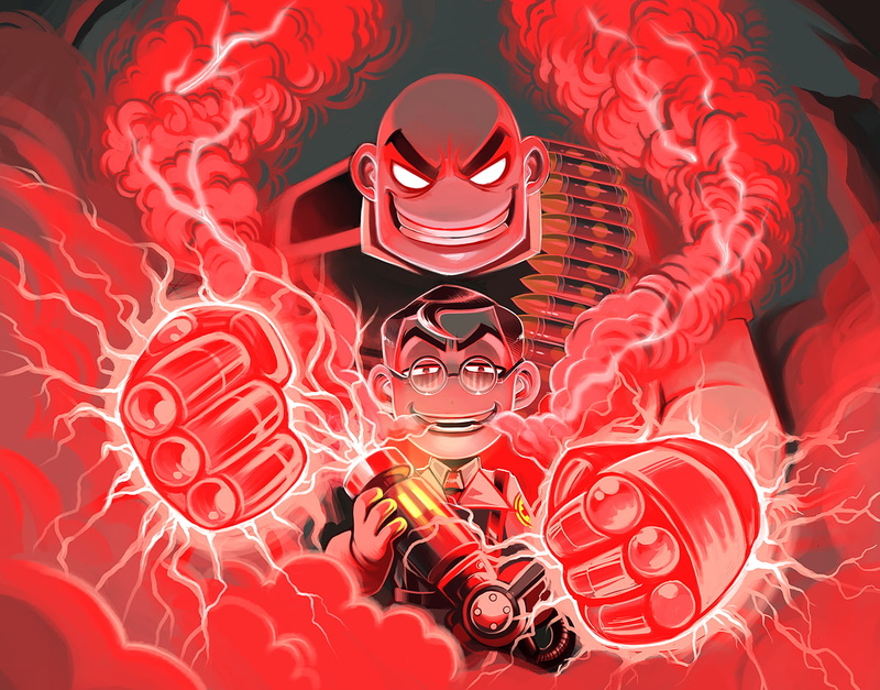 large group of objects, Heavy (charater), Valve Corporation, indoors, people, close-up, illuminated, representation, abundance, red, human body part, Team Fortress 2