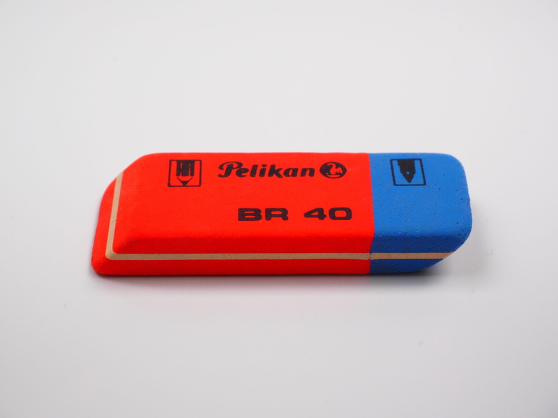 still life, shape, business, red, br, Eraser, text, studio shot, orange, 4K, facilities, pelikan, close-up, correction, copy space, single object, white background