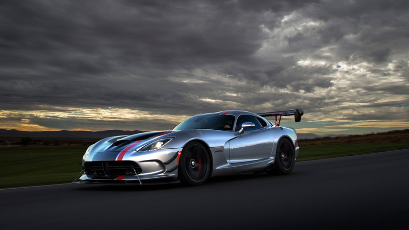 1080P, sunset, car, race tracks, Dodge Viper ACR