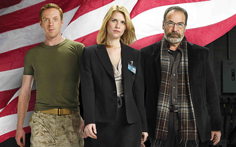 black, 720P, clothing, nicholas brody, damian lewis, claire danes, outdoors, men, carrie mathison, front view, jacket, government, american Flag, series