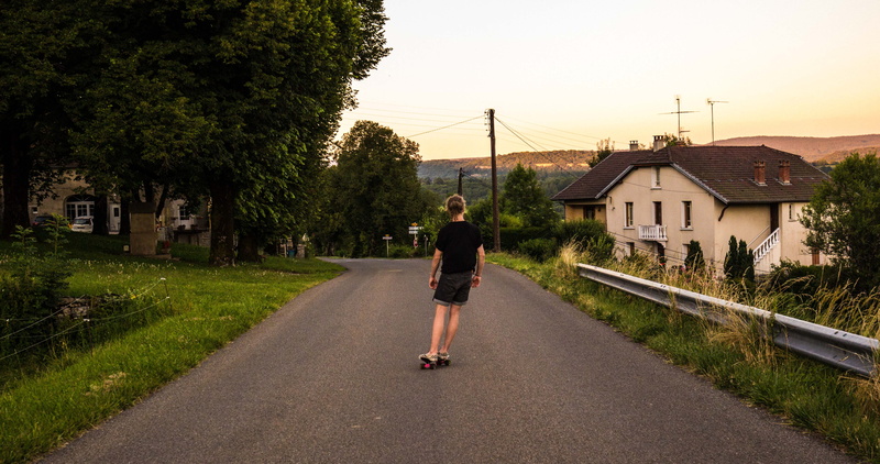 dread, summer, sunset, plant, oldschool, transportation, house, downhill, city, sky, architecture, outdoors, 5K, direction, penny, riding, built structure