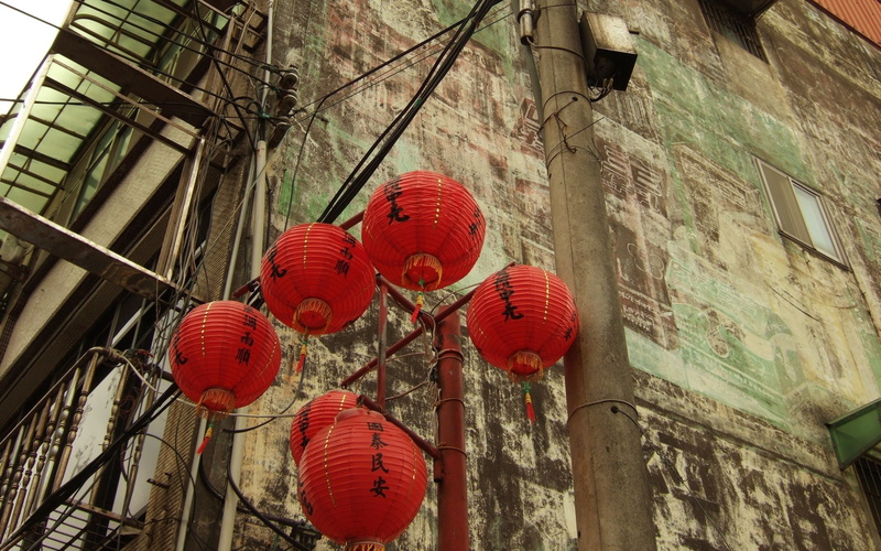 red, lantern, wall, cityscape, house, city, 2K, building, urban