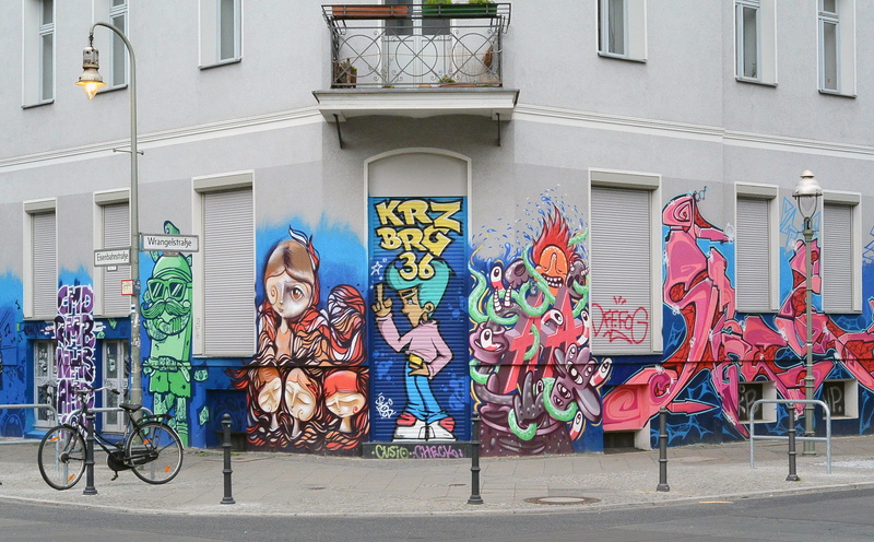 Street Art, building exterior, architecture, building, transportation, arts culture and entertainment, city, kreuzberg, outdoors, built structure, berlin