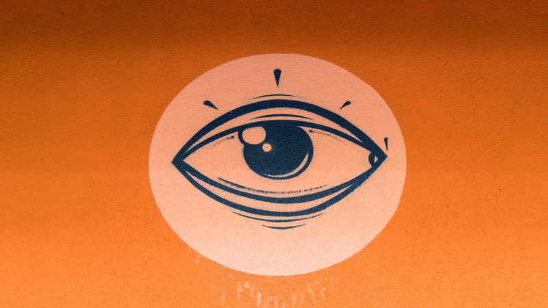 painted, indoors, hauswand, wall, mural, wall painting, close-up, art and craft, geometric shape, artwork, modern art, creativity, facade, circle, orange background