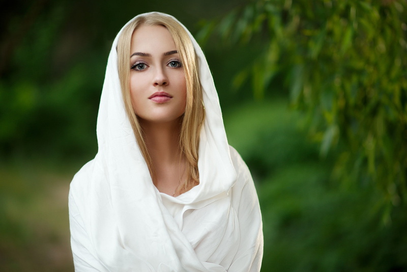 hair, face, bokeh, long, long hair, look, 1080P, women, blonde