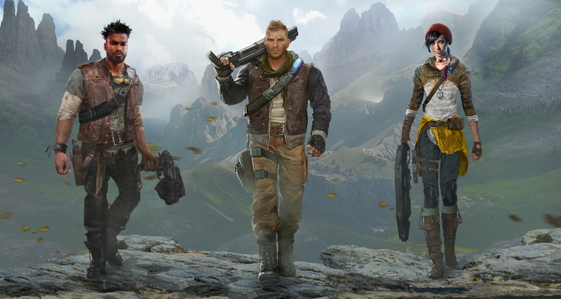 outdoors, front view, kait diaz, standing, young men, people, Gears of War, young women, Gears of War 4, hiking, leisure activity, men, group of people