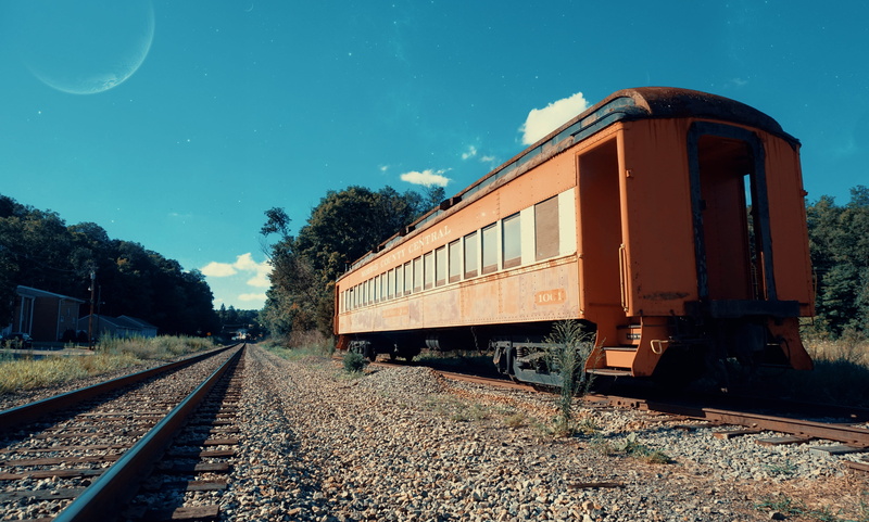 cloudy, sky, newfoundland, 5K, galaxy, railroad track, day, diminishing perspective, west milford, freight train, transportation, stars, railroad, plant