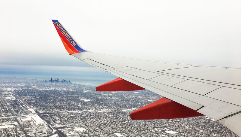 air, flight, promo, chicago, clouds, travel, building exterior, nature, no people, city, outdoors, journey, mid-air, air vehicle, cityscape, red, 4K, plane