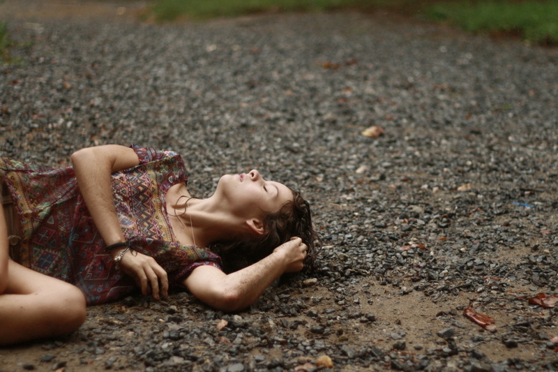 brunette, closed eyes, 1080P, lying down, women outdoors, hurt, women