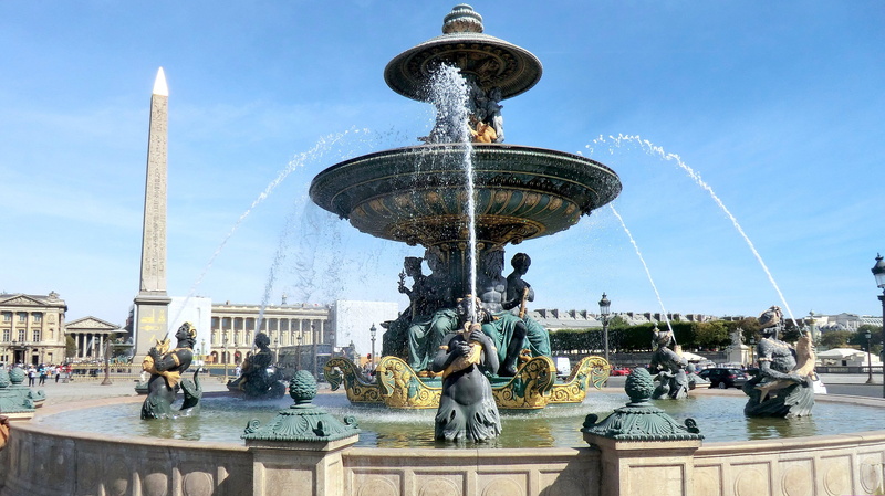 built structure, spraying, water, human representation, sculpture, creativity, representation, statue, day, building exterior, 4K, place de la concorde
