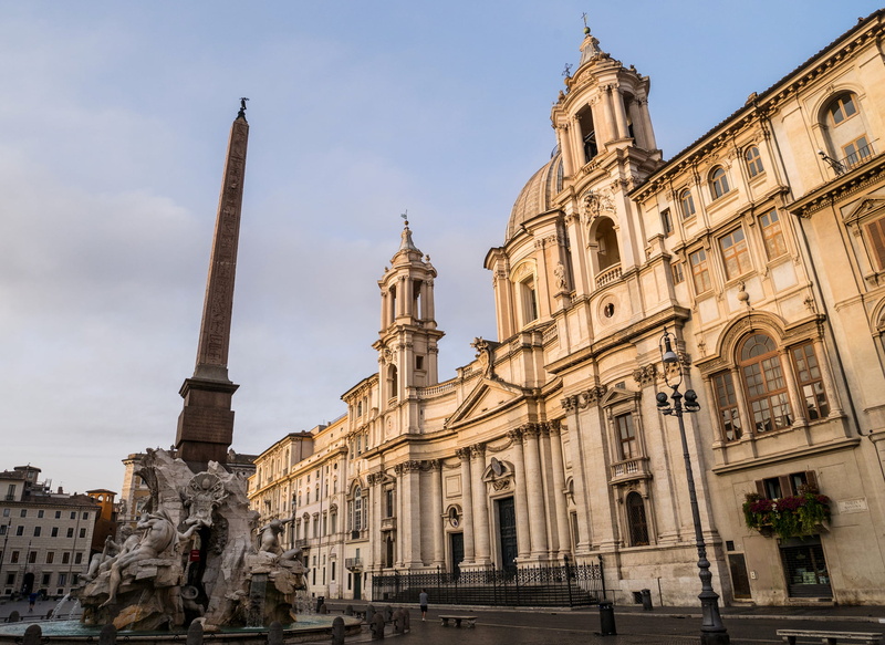 Italy, Rome, Piazza Navona, obelisk, 1080P, fountain of the four rivers, Cathedral