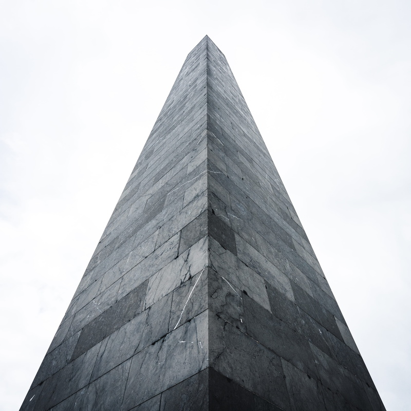 city, spain, stone, tall - high, art, tower, sculpture, tourism, day, building exterior, modern, architecture, c, built structure, plaza de europa, geometrical