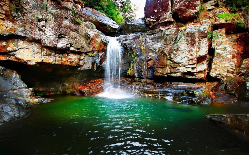 river, crystal, rock, queensl, australia, daylight, cave, city, falls, canyon, nature and land, nature, creek, waterfalls, water, 1080P, trees, brisbane