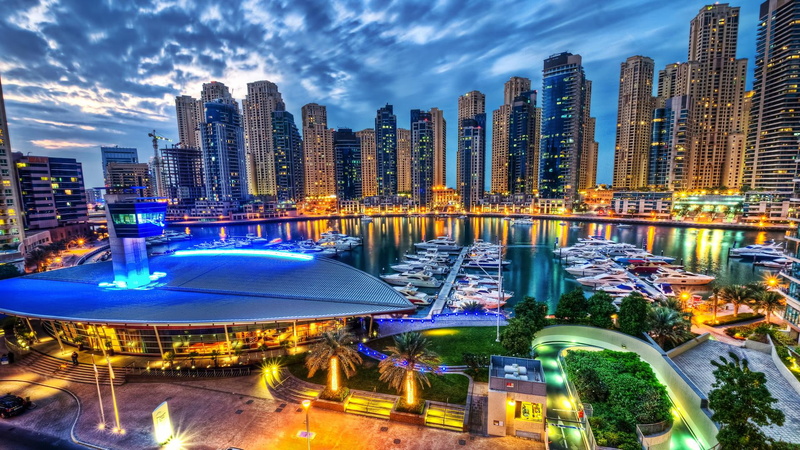 1080P, lights, city, nature and landscapes, rich, arab, amazing, evening