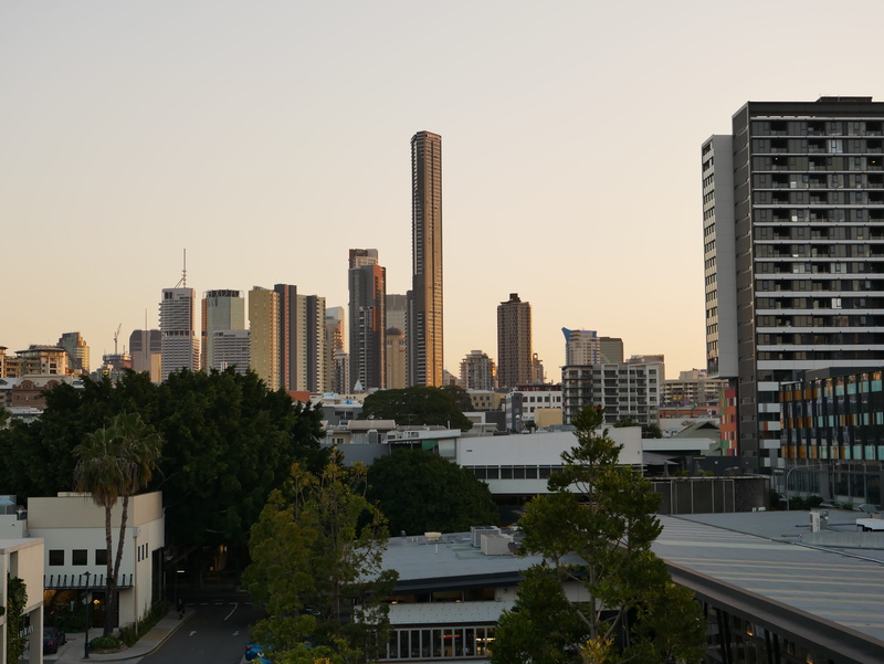 residential district, building exterior, building, landscape, tower, sky, modern, sunset, built structure, financial district, brisbane, architecture, skyscraper