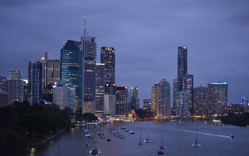 Dock, Queensland, 1080P, City, Cities, Dusk, Brisbane, Sailboat, Boat, Light, Building, River
