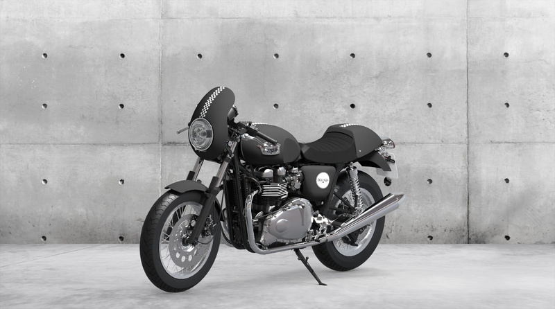 security, triumph thruxton, scooter, transportation, 2K, 3d, built structure, building exterior, concrete, motorcycle, city, architecture, motor scooter