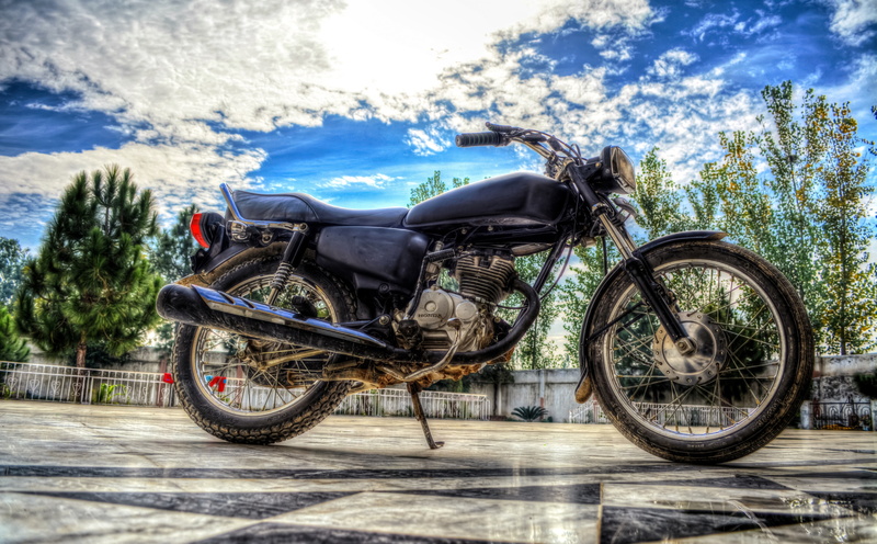day, cloud - sky, wheel, sport, black, cg, plant, sky, tree, transportation, bicycle, stationary, travel, mode of transportation, standard, ride, 5K, cc