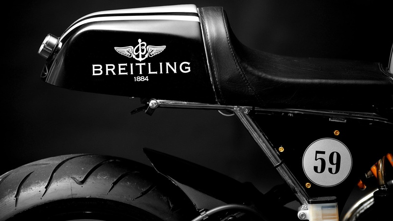 breitling, racer, motorbikes, cafe, motorcycles, 1080P, black