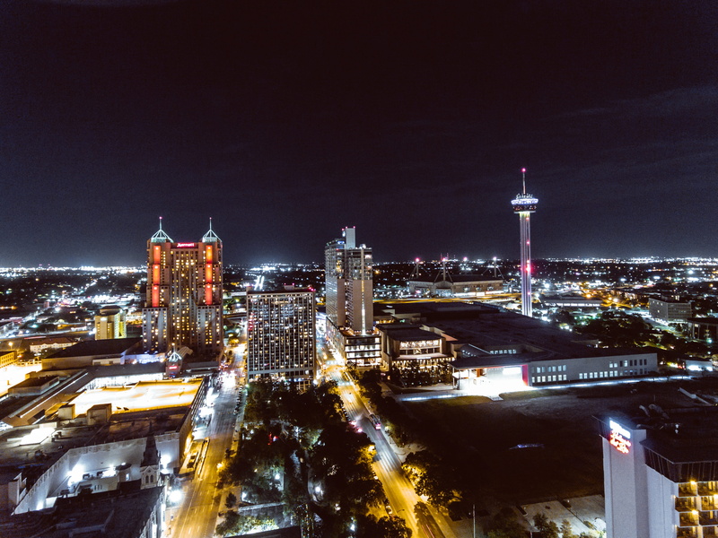 office building exterior, illuminated, phantom, texas, phantom4, skyscraper, built structure, tall - high, sky, outdoors, night, nature, nightlife, tower