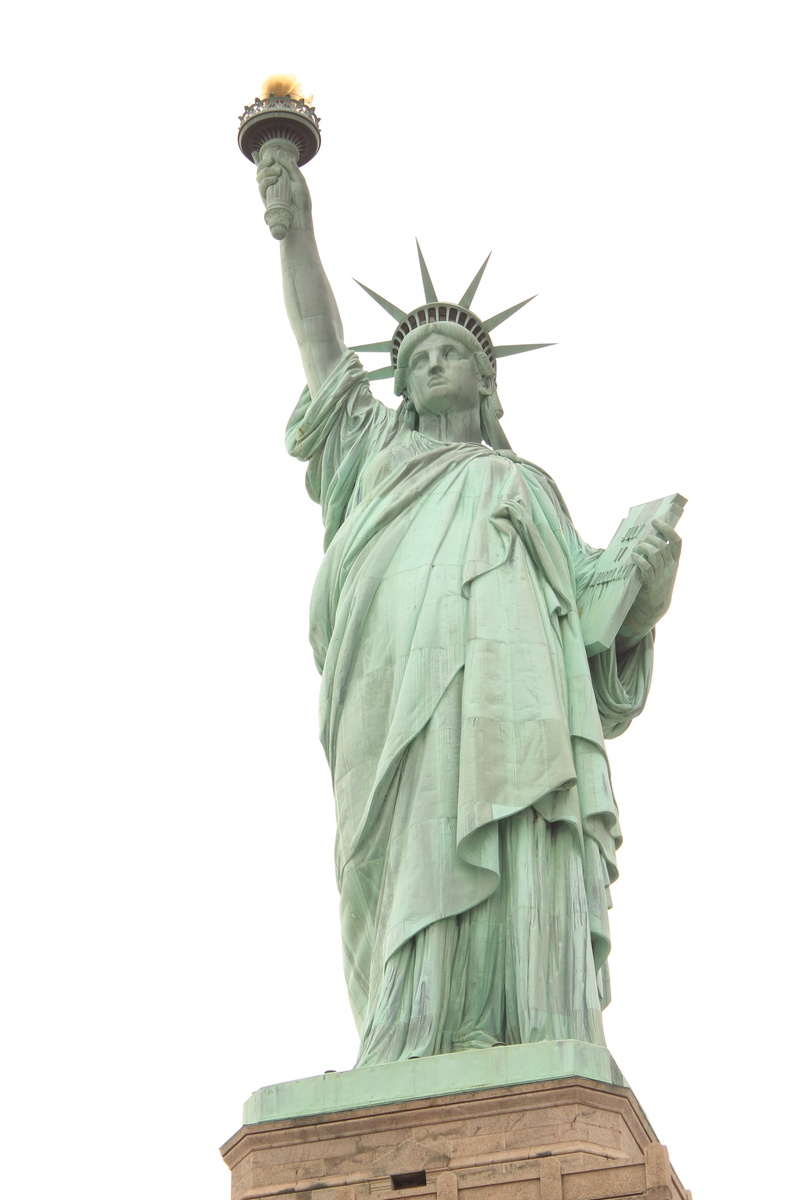 america, freedom, art and craft, flame, statue of liberty, clear sky, female likeness, human representation, statue, new york city, travel, low angle view