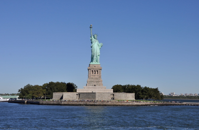 nyc, urban, symbol, harbor, water, liberty island, historic, york, sky, island, gift, independence, usa, representation, built structure, human representation