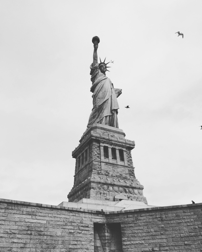 day, sculpture, tourism, nature, statue of liberty, built structure, representation, building exterior, new, low angle view, craft, human representation