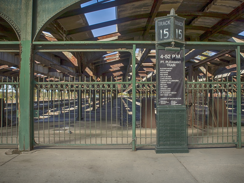 no people, liberty state park, railing, rail, architectural column, day, built structure, architecture, metal, united states, point pleasant, transportation