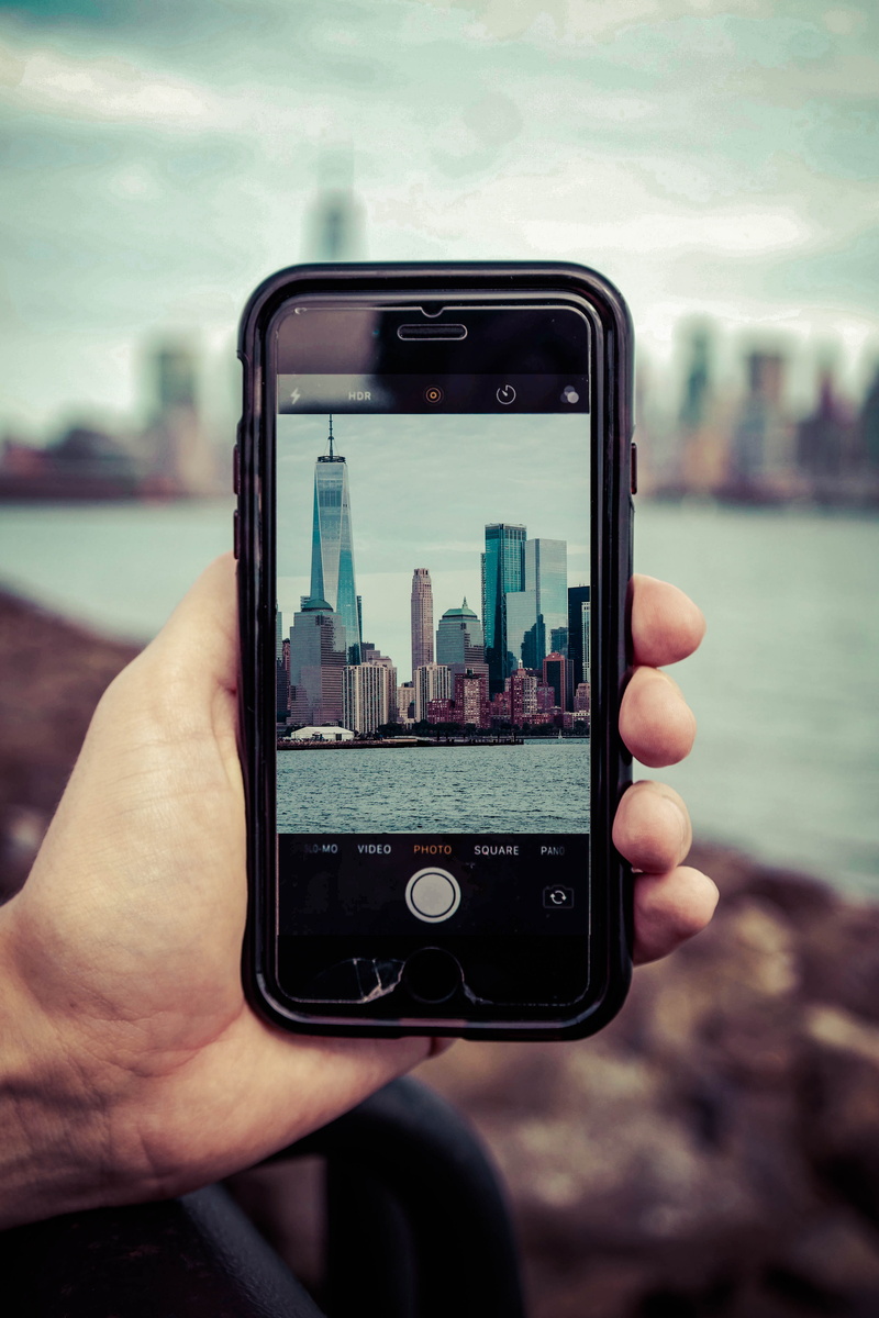 focus on foreground, built structure, finger, sky, 5K, technology, liberty state park, building exterior, skyscraper, wireless technology, photography themes