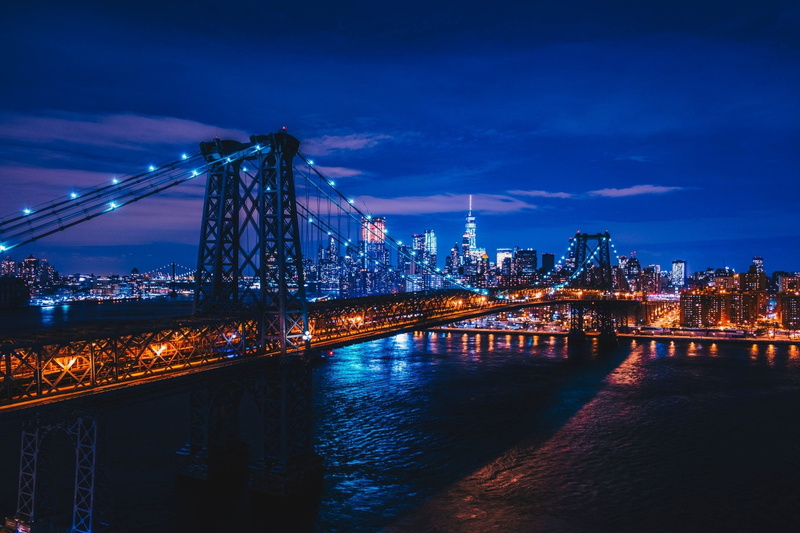 Bridges, City, New York, Night, 1080P, Williamsburg Bridge, Bridge, USA
