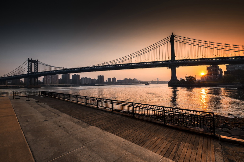 Manhattan Bridge, Brooklyn, East River, New York, Sunrise, 1080P, Williamsburg Bridge