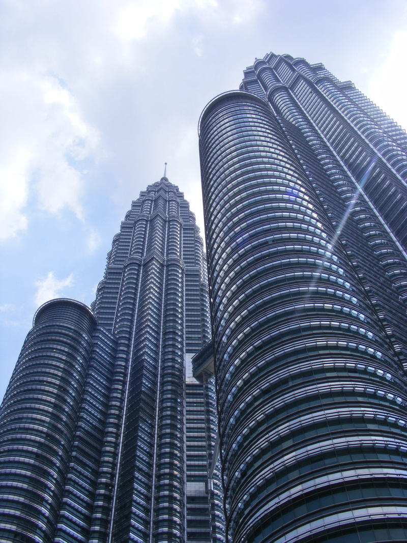 photography, tall - high, architecture, 2K, kuala lumpur, nature, low angle view, cloud - sky, sky, city, tall, low, twin, modern, petronas, high, building