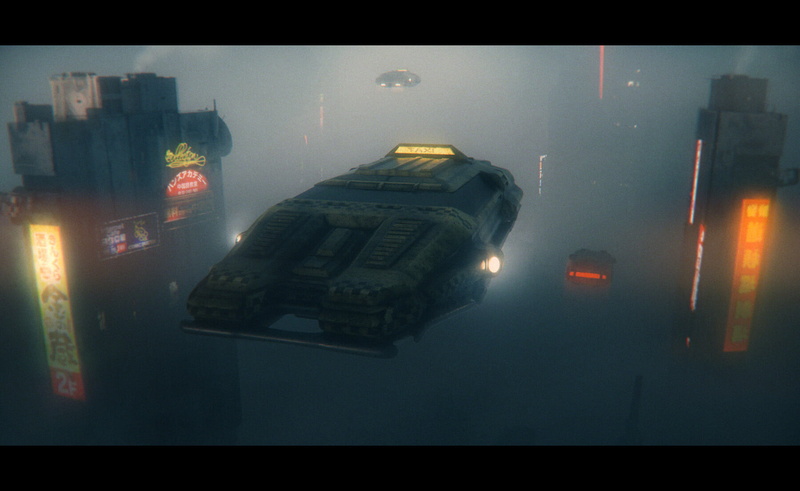 720P, futuristic, mist, flying car, digital art, futuristic city, artwork, Quentin BOUILLOUD, Blade Runner