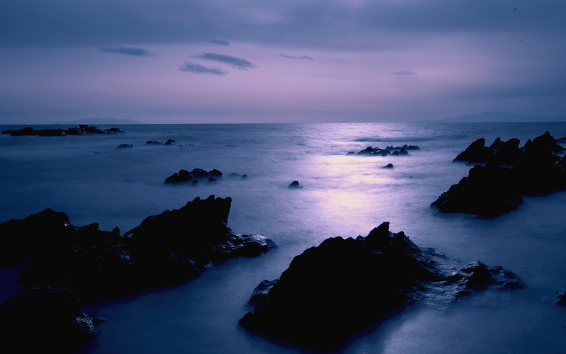 Coast, Scenery, Sea, Sky, Japan, 1080P, Dusk, Rocks