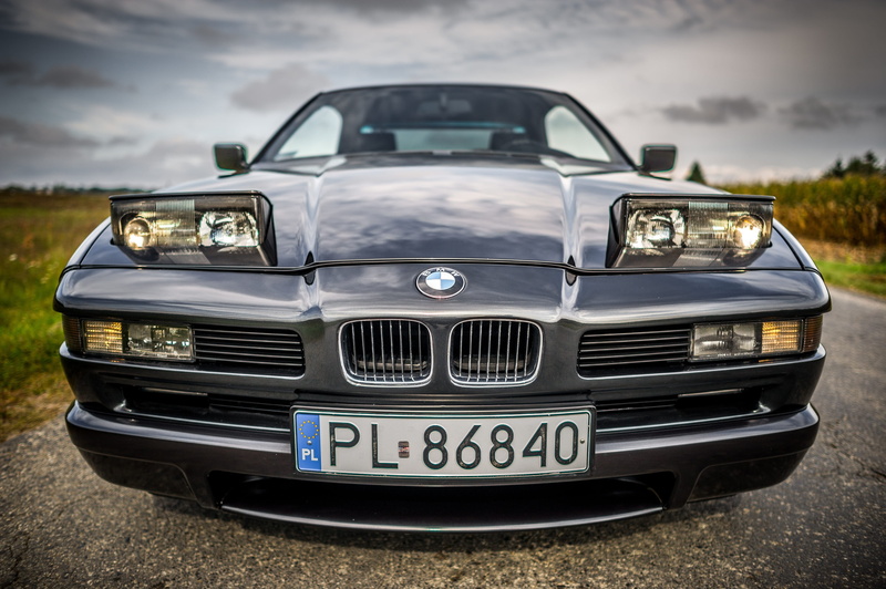 4K, cloud - sky, headlight, bmw, silver colored, 840, stationary, land, old, front view, focus on foreground, 1998, 1991, 1992, e31, modern, mode of transportation