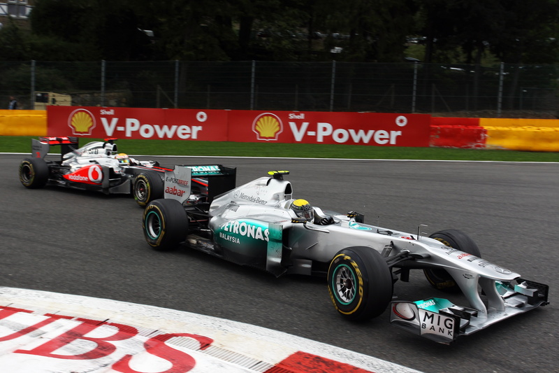 Nico Rosberg, Mercedes, fight, Lewis Hamilton, 2011, turn, racer, race, battle, McLaren, 4K, track, formula 1, formula one, pilot