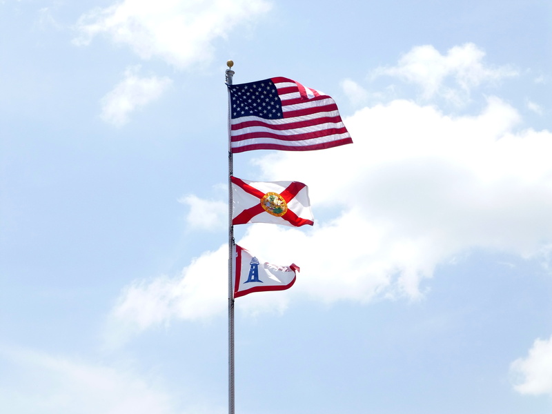 stripes, day, wind, america, flags, waving, low angle view, outdoors, independence, striped, symbol, blowing, 4K, white, sky, country, environment, national