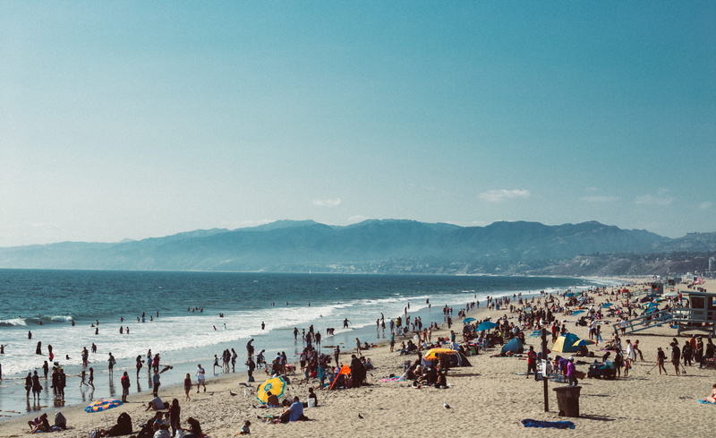 large group of people, group of people, pier, 5K, water, sea, leisure activity, united states, santa monica, land, scenics - nature, real people, vacations